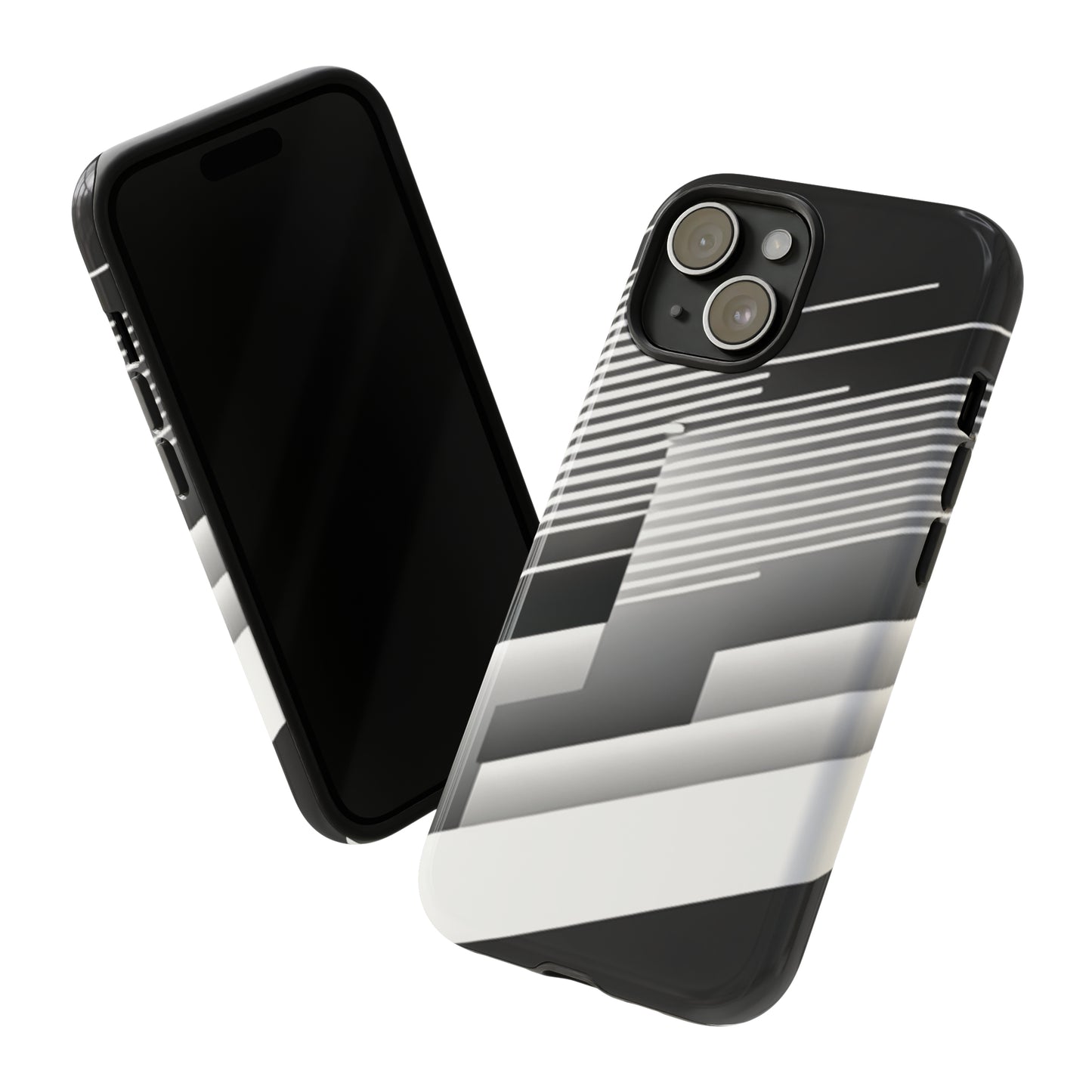 iPhone Cases: iPhone 15 Black and White Tough Case