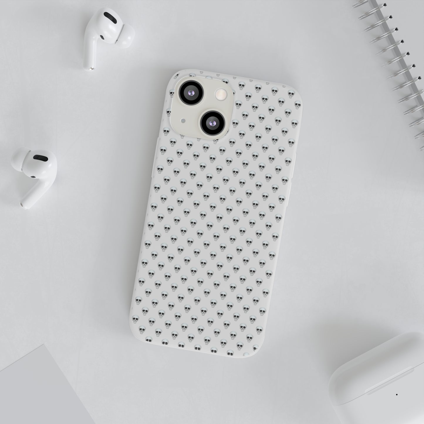 Flexi iPhone Cases: White Skull Emoji